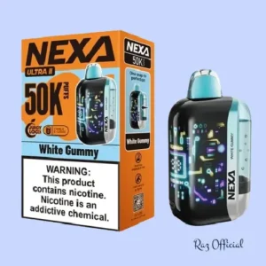 White gummy Nexa Ultra II 50K Puffs Disposable Vape
